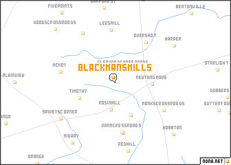 map of Blackmans Mills