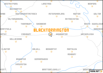 map of Black Torrington