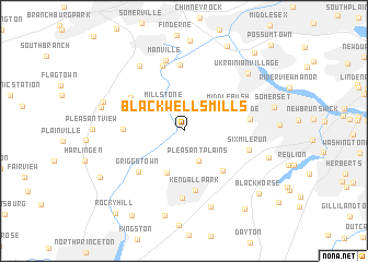 map of Blackwells Mills