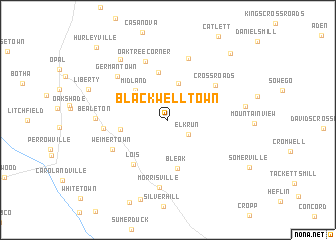 map of Blackwell Town