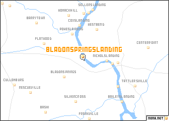 map of Bladon Springs Landing