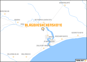 map of Blagoveshchenskoye