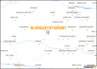 map of Blåhøj Stationsby