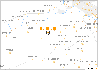 map of Blair Gap