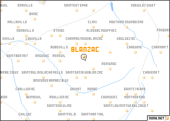 map of Blanzac