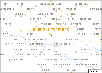 map of Blanzy-lès-Fismes