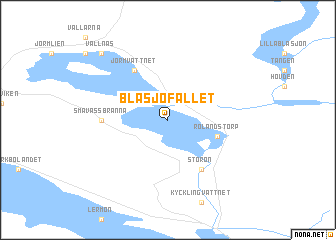 map of Blåsjöfallet