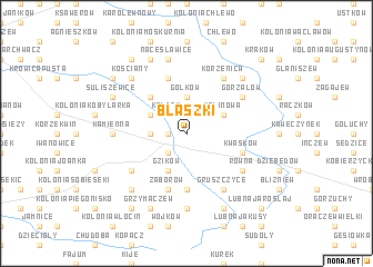 map of Błaszki