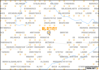 map of Blatiny