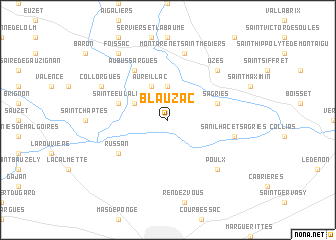 map of Blauzac