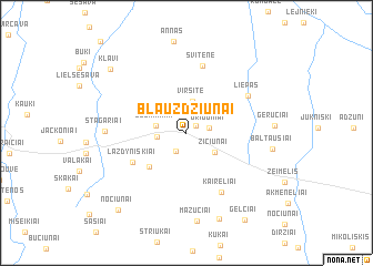 map of Blauzdžiūnai