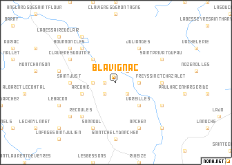 map of Blavignac