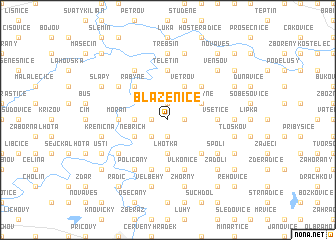 map of Blaženice