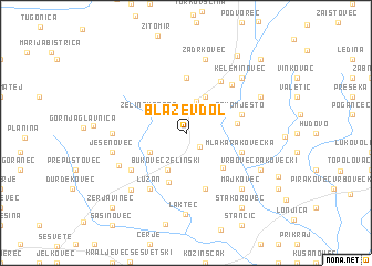 map of Blaževdol