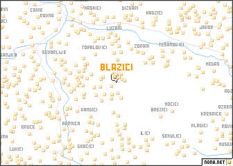 map of Blažići