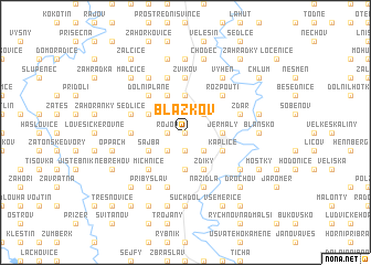 map of Blažkov