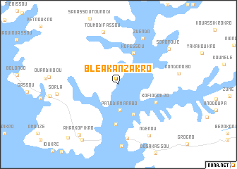 map of Blé Akanzakro