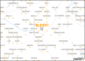 map of Bleigny