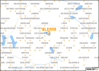 map of Błenna