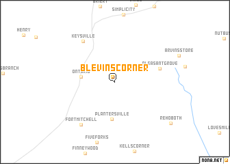 map of Blevins Corner