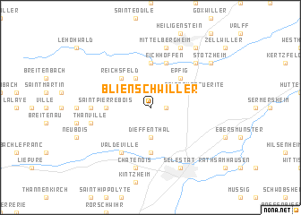 map of Blienschwiller