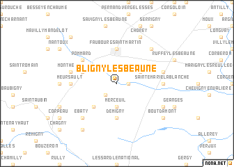map of Bligny-lès-Beaune
