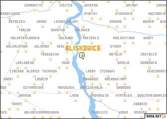 map of Bliskowice