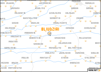 map of Bliūdžiai