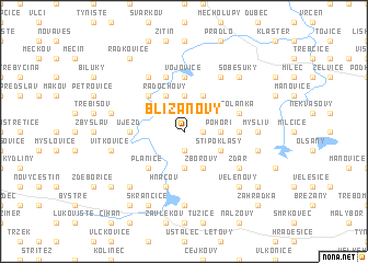 map of Bližanovy