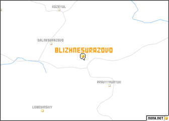 map of Blizhne-Surazovo