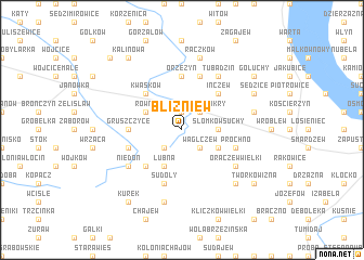 map of Bliźniew