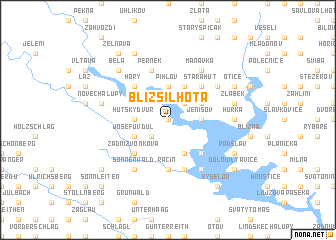 map of Bližší Lhota