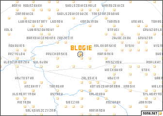 map of Błogie