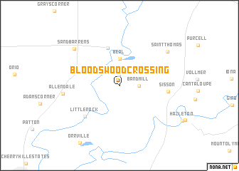 map of Bloods Wood Crossing