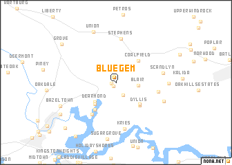 map of Blue Gem