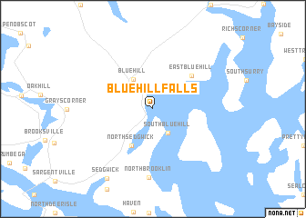 map of Blue Hill Falls