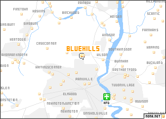 map of Blue Hills