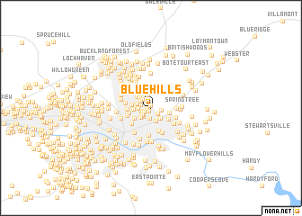 map of Blue Hills