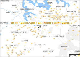 map of Blue Springs Village Mobile Home Park