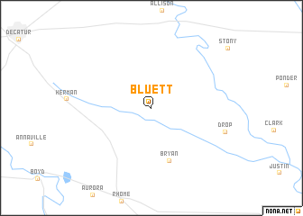 map of Bluett