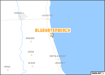 map of Blue Water Beach