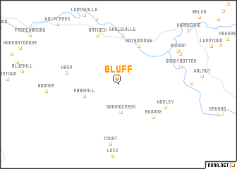 map of Bluff