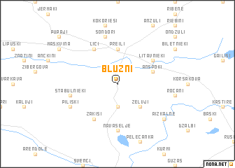 map of Blūzņi