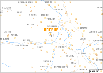 map of Boçevë