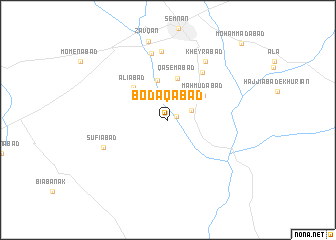 map of Bodāqābād