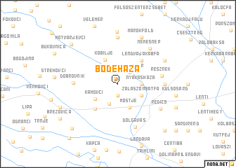 map of Bödeháza