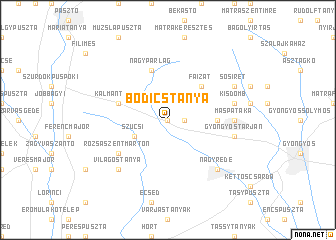 map of Bodicstanya