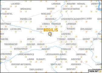 map of Bodilis