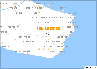 map of Bodilskirke