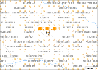 map of Bodimaluwa